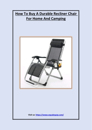 How To Buy A Durable Recliner Chair For Home And C