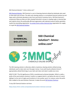 SSD Chemical Solution^- 3mmc-online.com*