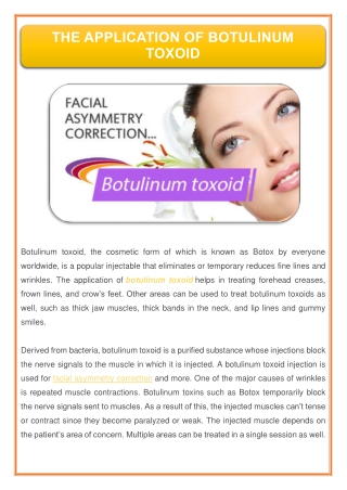 The Application of Botulinum Toxoid | Richardson Hospital