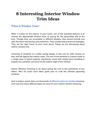 8 Interesting Interior Window Trim Ideas