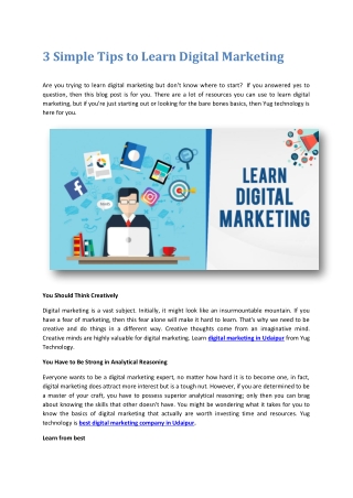 Tips to Learn Digital Marketing
