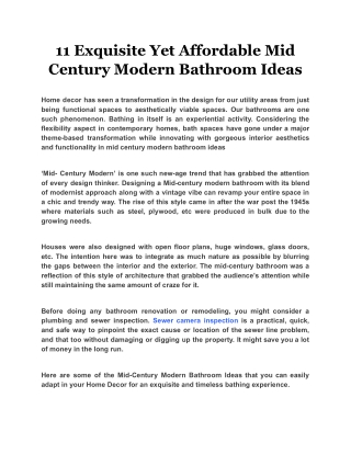 11 Exquisite Yet Affordable Mid Century Modern Bathroom Ideas