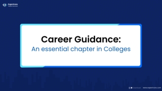 Career Guidance an essential chapter in college..
