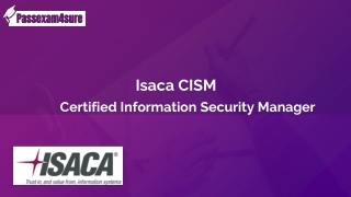 Isaca CISM Dumps Instant Success in CISM Exam | PassExam4Sure