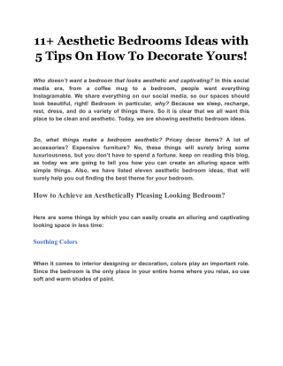 11  Aesthetic Bedrooms Ideas with 5 Tips On How To Decorate Yours!