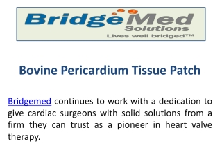 Bovine Pericardium Tissue Patch