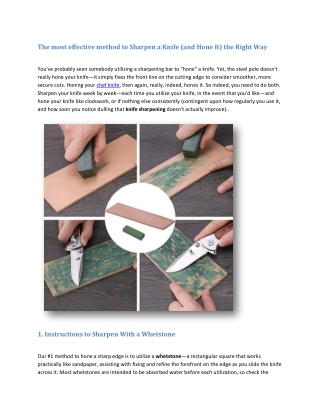 Is a sharpening stone the same as a wet stone