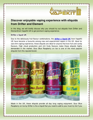 Drifter e liquid UK