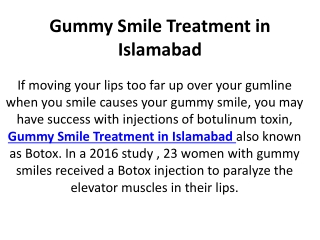 Gummy Smile Treatment in Islamabad