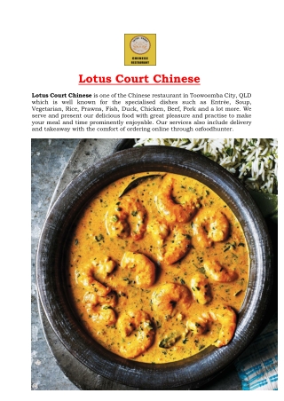 5% Off - Lotus Court Chinese - Toowoomba City, QLD