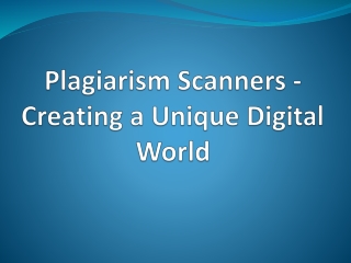 Plagiarism Detection Tools For Education