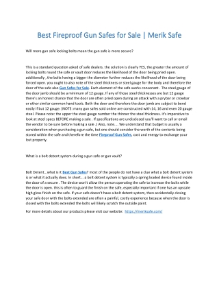 Best Fireproof Gun Safes for Sale | Merik Safe