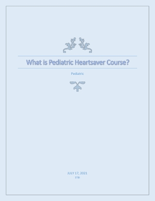 Pediatric Heartsaver Course