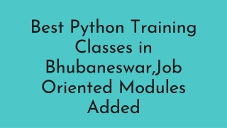 Best Python Training Classes in Bhubaneswar,Job Oriented Modules Added (1)