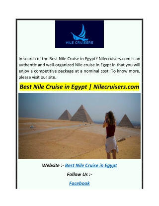 Best Nile Cruise In Egypt  Nilecruisers