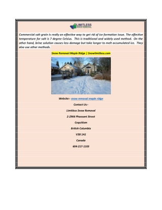 Snow Removal Maple Ridge  Snowlimitless.com