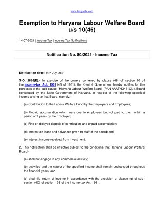 Exemption to Haryana Labour Welfare Board u-converted