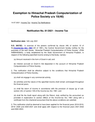Exemption to Himachal Pradesh Computerization of Police Society u-converted