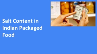 Salt Content in Indian Packaged Food