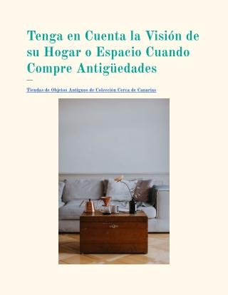Tiendas de Objetos Antiguos de Colección Cerca de Canarias