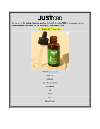 Buy Quality CBD Products & Oil