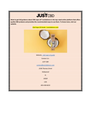 Cbd Vape Oil Guide Justcbdstore.com