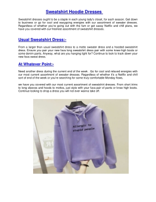 Sweatshirt dresses