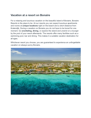 Bonaire Resorts