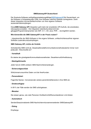SMS Gateway API Deutschland