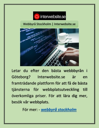 Webbyrå Stockholm | Interwebsite.se