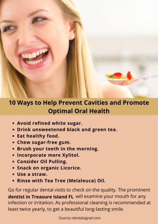 10 Ways to Help Prevent Cavities and Promote Optimal Oral Health