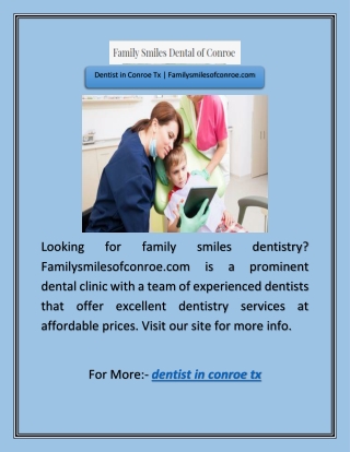 Dentist in Conroe Tx | Familysmilesofconroe.com