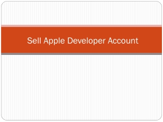 Sell Apple Developer Account
