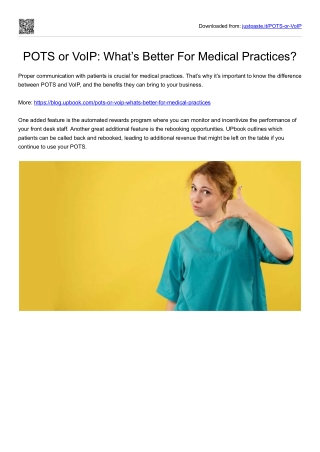 POTS or VoIP What’s Better For Medical Practices