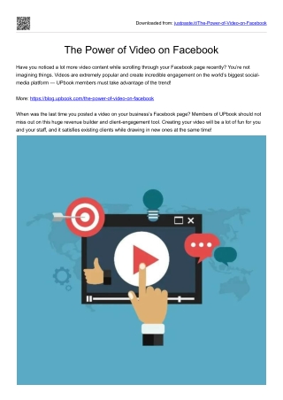 The Power of Video on Facebook