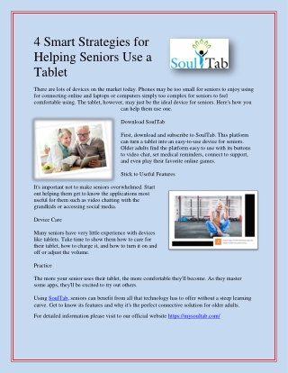 Best Apps for Seniors - www.mysoultab.com