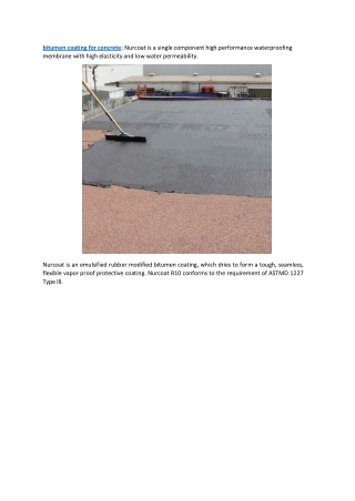 bitumen coating for concrete