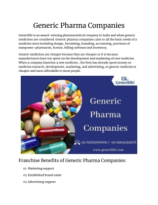 Generic Pharma Companies