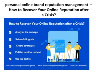 personal online brand reputation management  – How to Recover Your Online Reputation after a Crisis