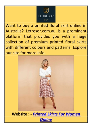 Printed Skirts For Women Online Letresor.com.au