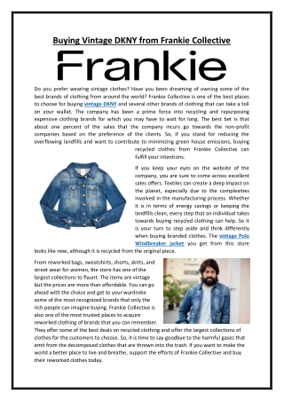 Buying Vintage DKNY from Frankie Collective