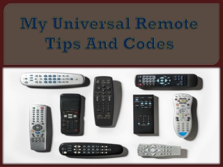 My Universal Remote Tips And Codes