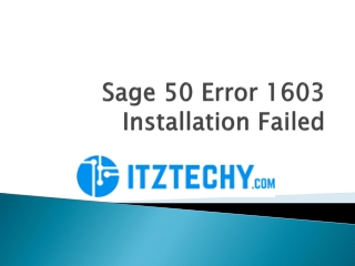 Sage 50 Error 1603 Installation Failed