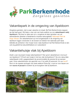 Park Berkenrhode - Vakantiepark Apeldoorn
