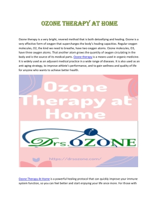 0zone Therapy At Home