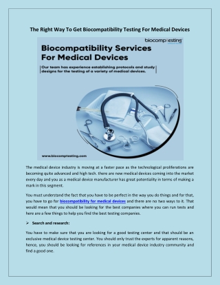 The Right Way To Get Biocompatibility Testing For Medical Devices
