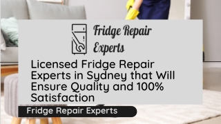 Licensed Fridge Repair Experts in Sydney that Will Ensure Quality and 100% Satisfaction