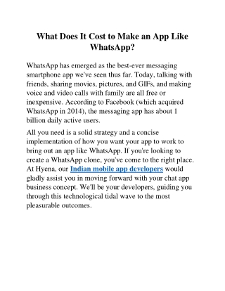 What Does It Cost to Make an App Like WhatsApp
