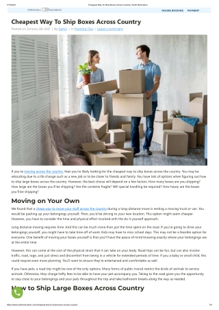 Cheapest Way To Ship Boxes Across Country _ Earth Relocation