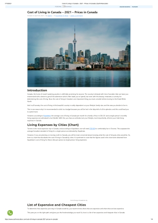 Cost of Living in Canada - 2021 - Prices in Canada _ Earth Relocation